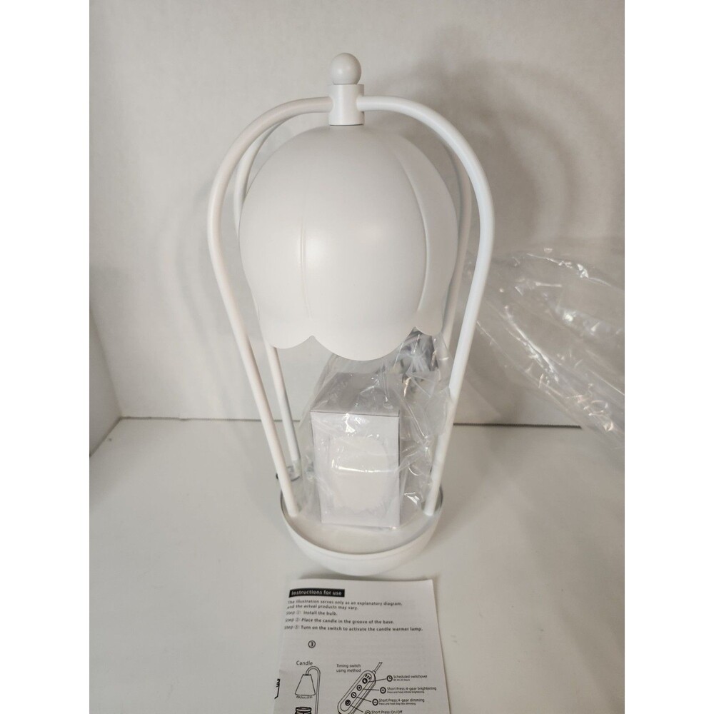 Candle Warmer Lamp, Wax Melt Warmer with Timer & Dimmable Lily Flower White